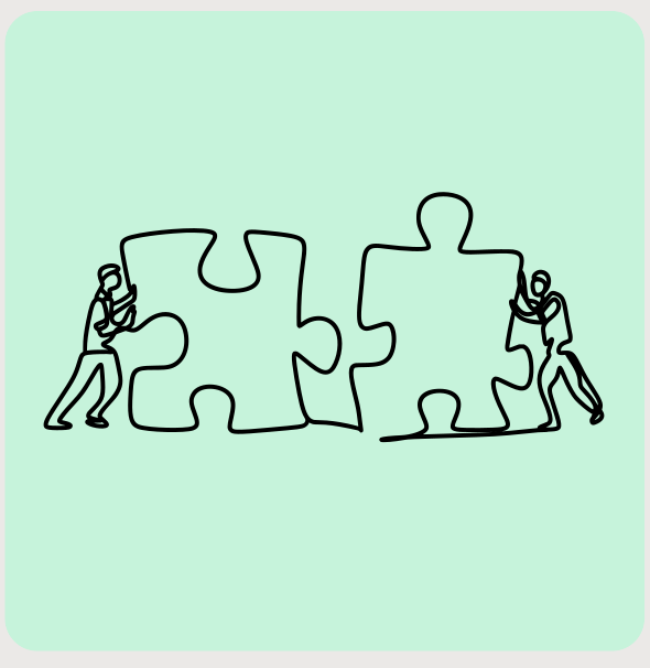 Two everconnected souls fitting puzzle pieces together